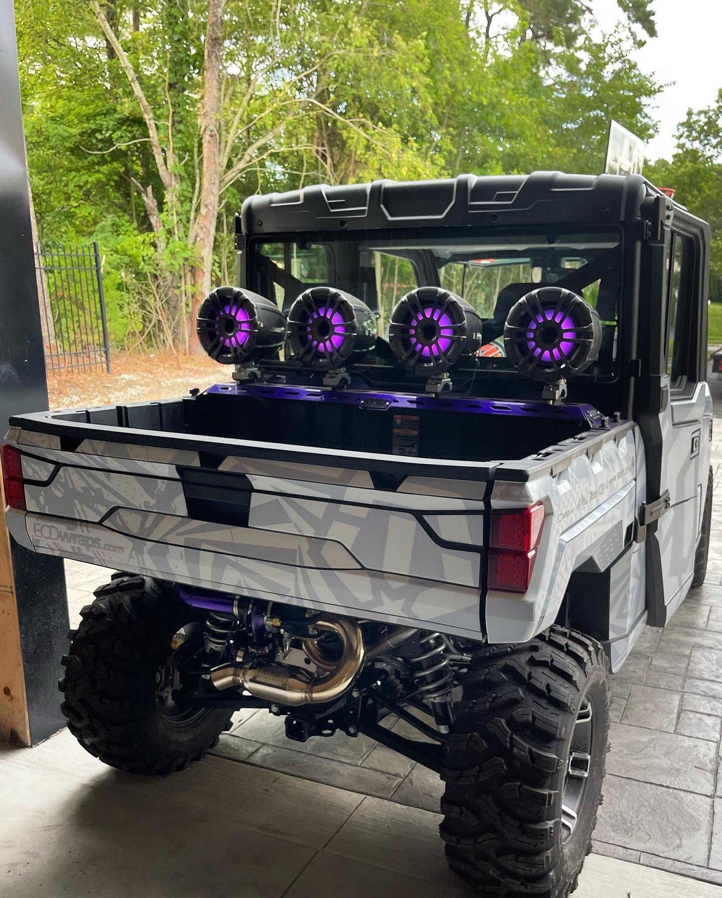 Polaris ranger bed mounted tower speaker rack