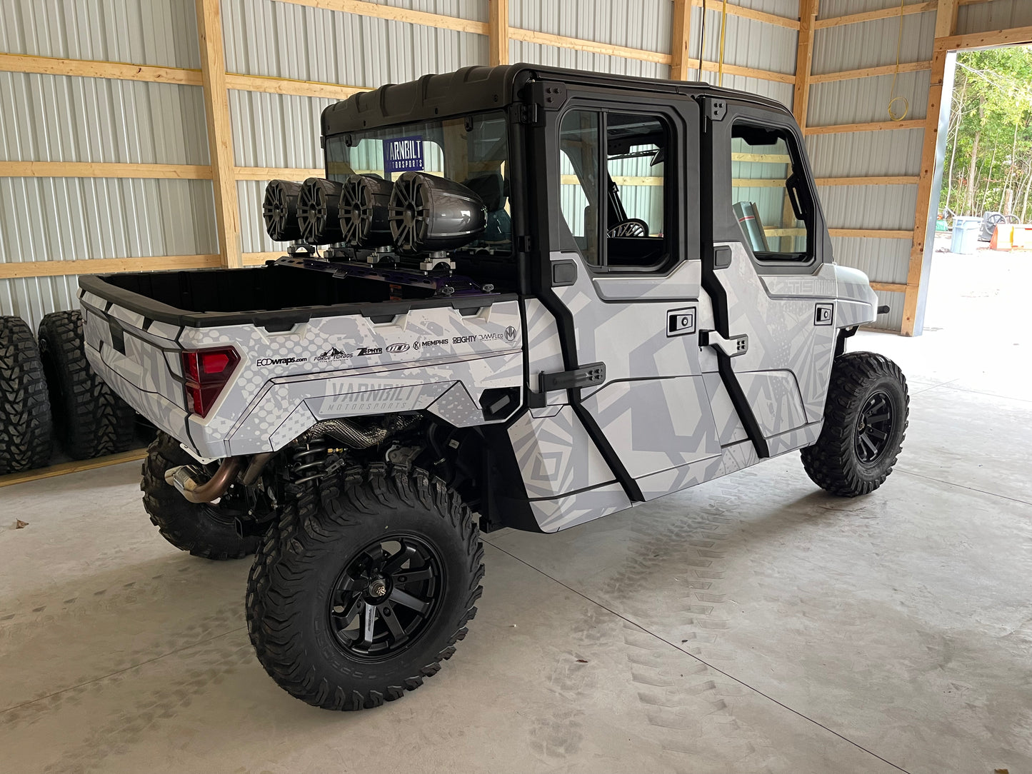 Polaris ranger bed mounted tower speaker rack