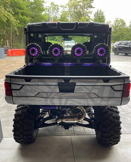 Polaris ranger bed mounted tower speaker rack